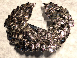 Vintage Sylvia Dahl Neiman Marcus Silver Butterfly Laurel Leaves Scarf Fur Clip